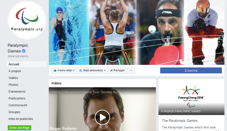 Facebook des Jeux Paralympiques 