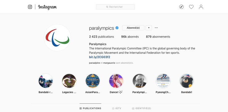 Instagram des Jeux Paralympiques 